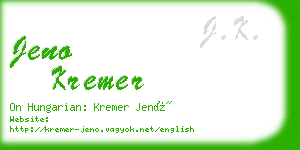 jeno kremer business card